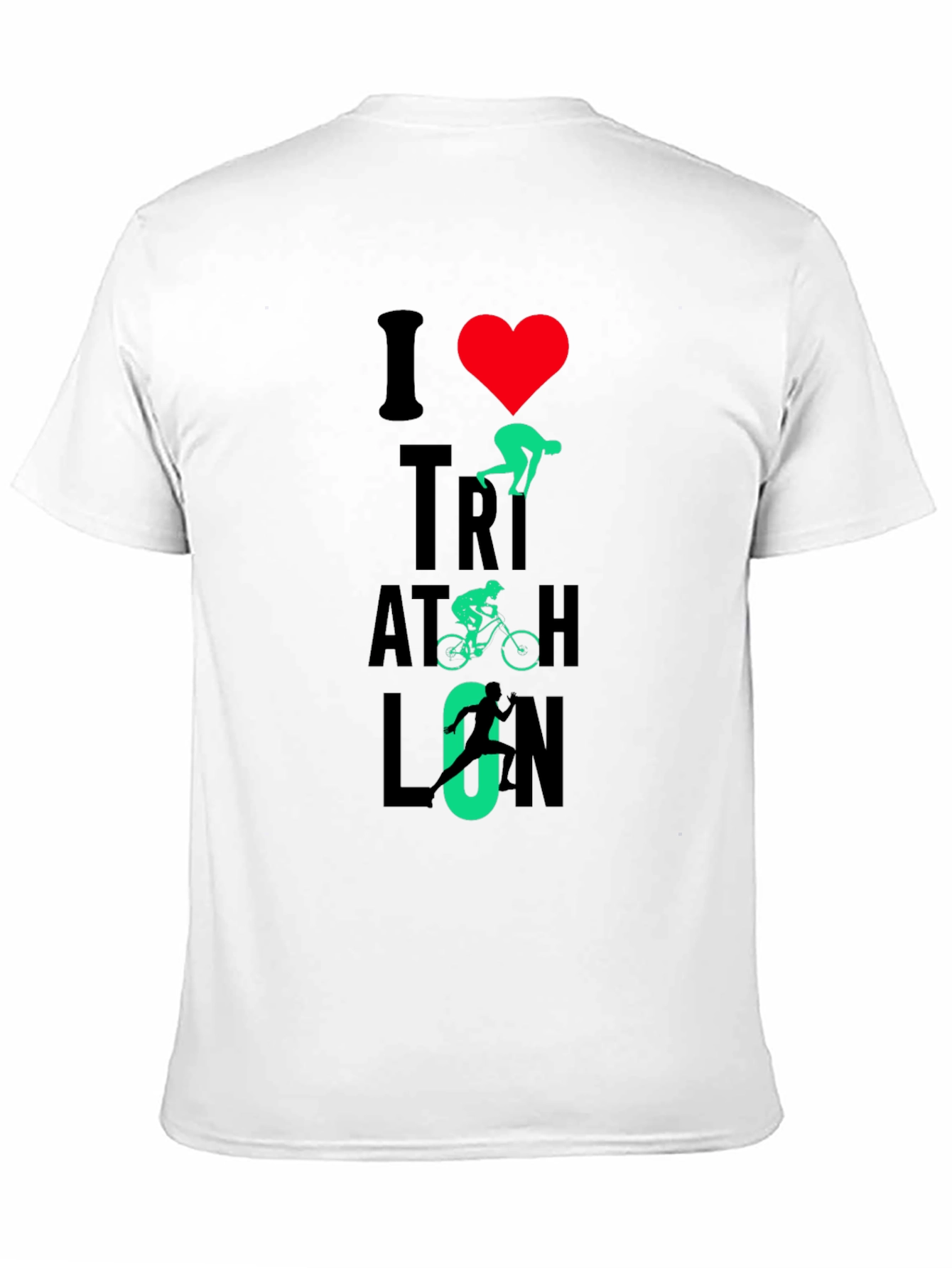 I Love Triathlon Graphic T-Shirt - Black