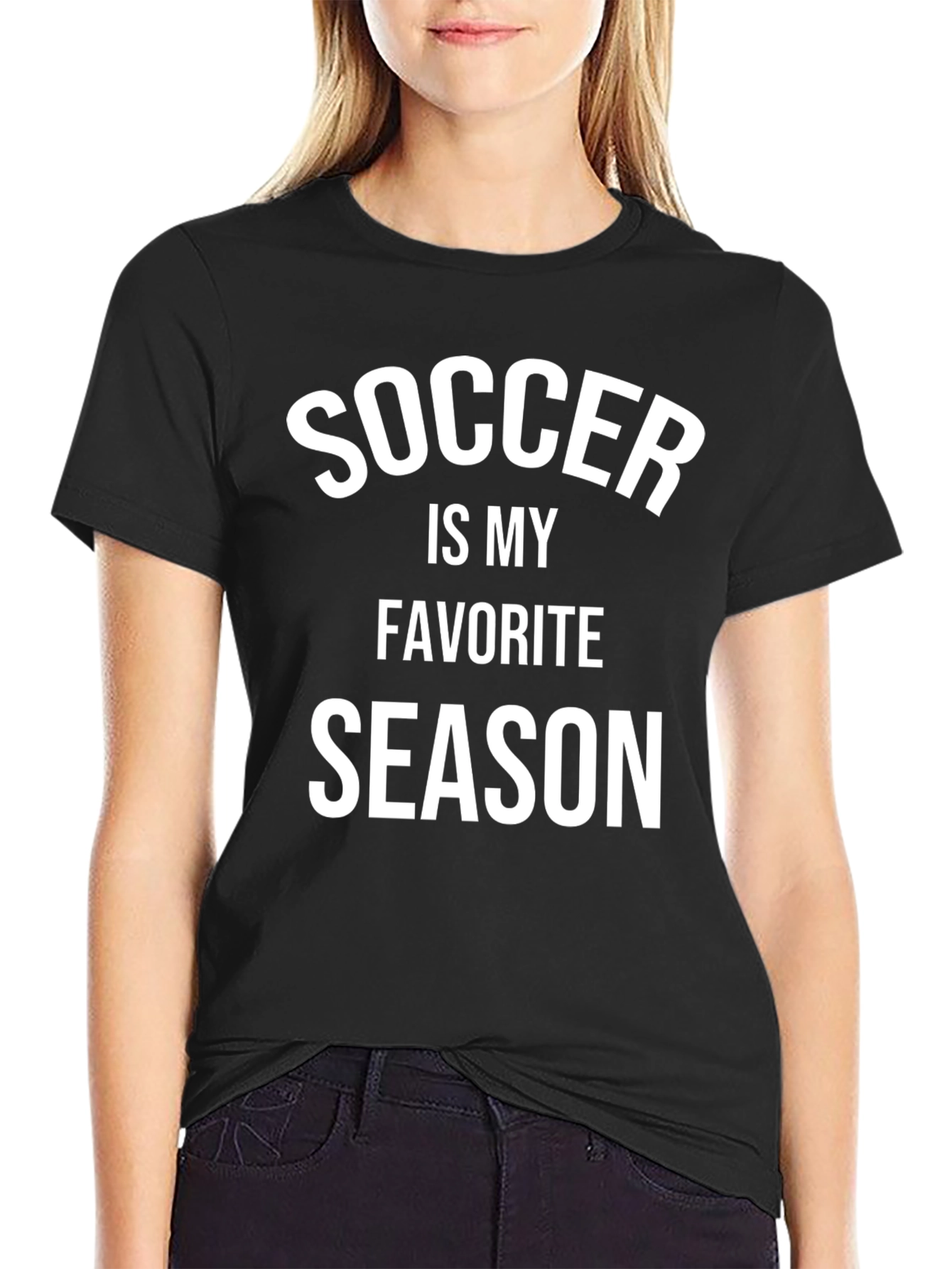 Soccer is My Favorite Season Black T-Shirt