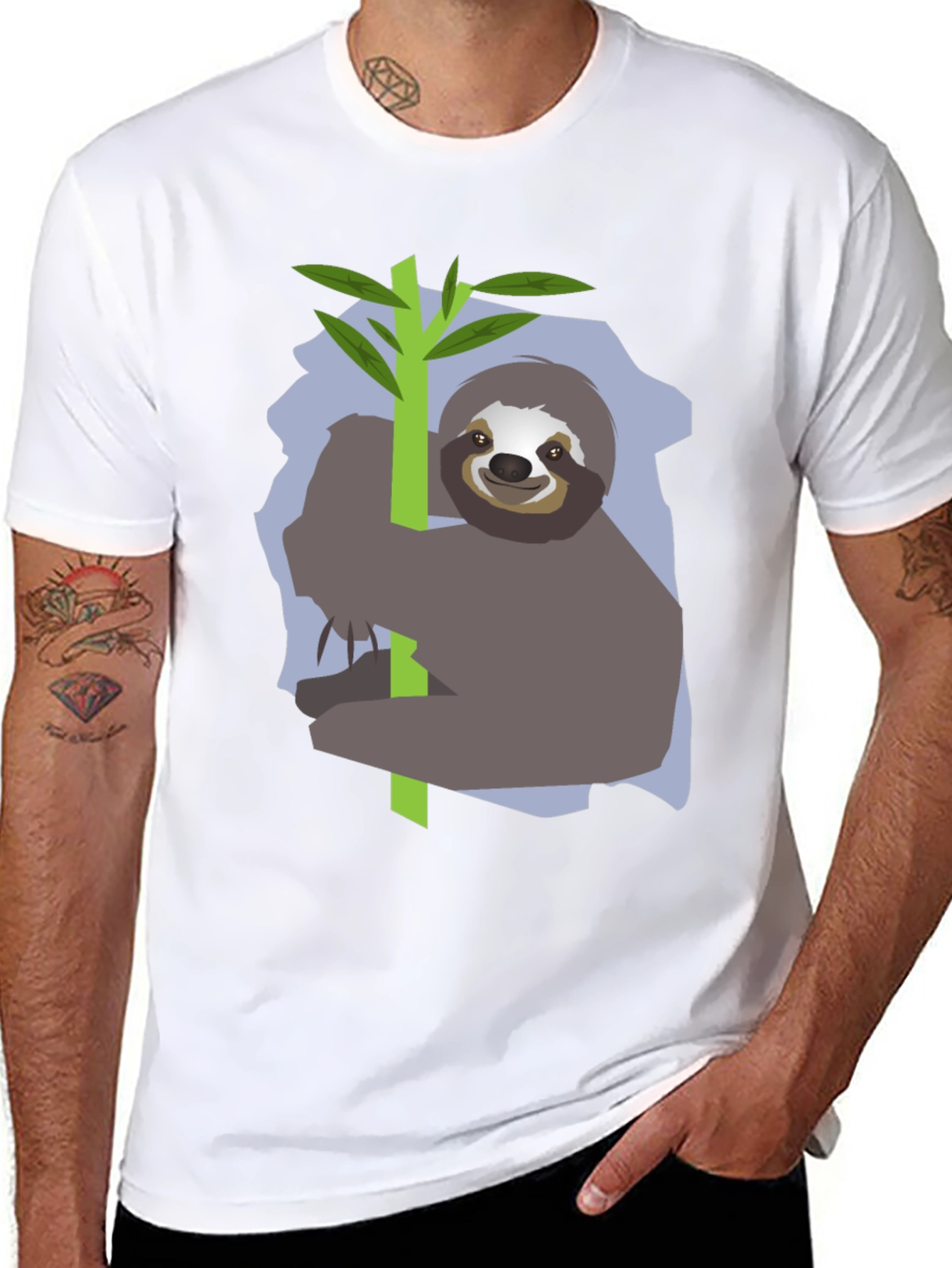 Sloth on Branch Graphic Tee - Relaxed Fit