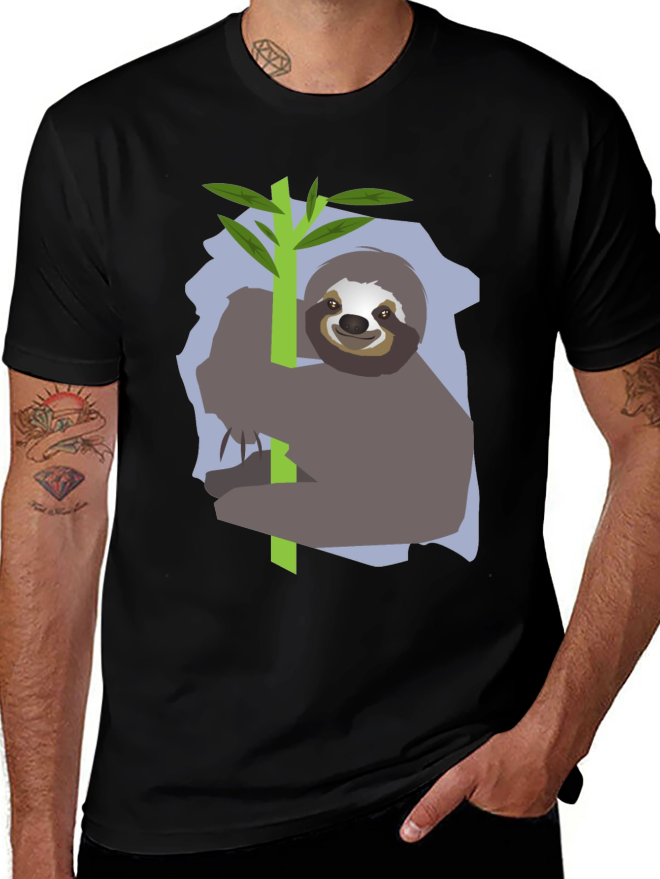 Sloth on Branch Graphic Tee - Relaxed Fit