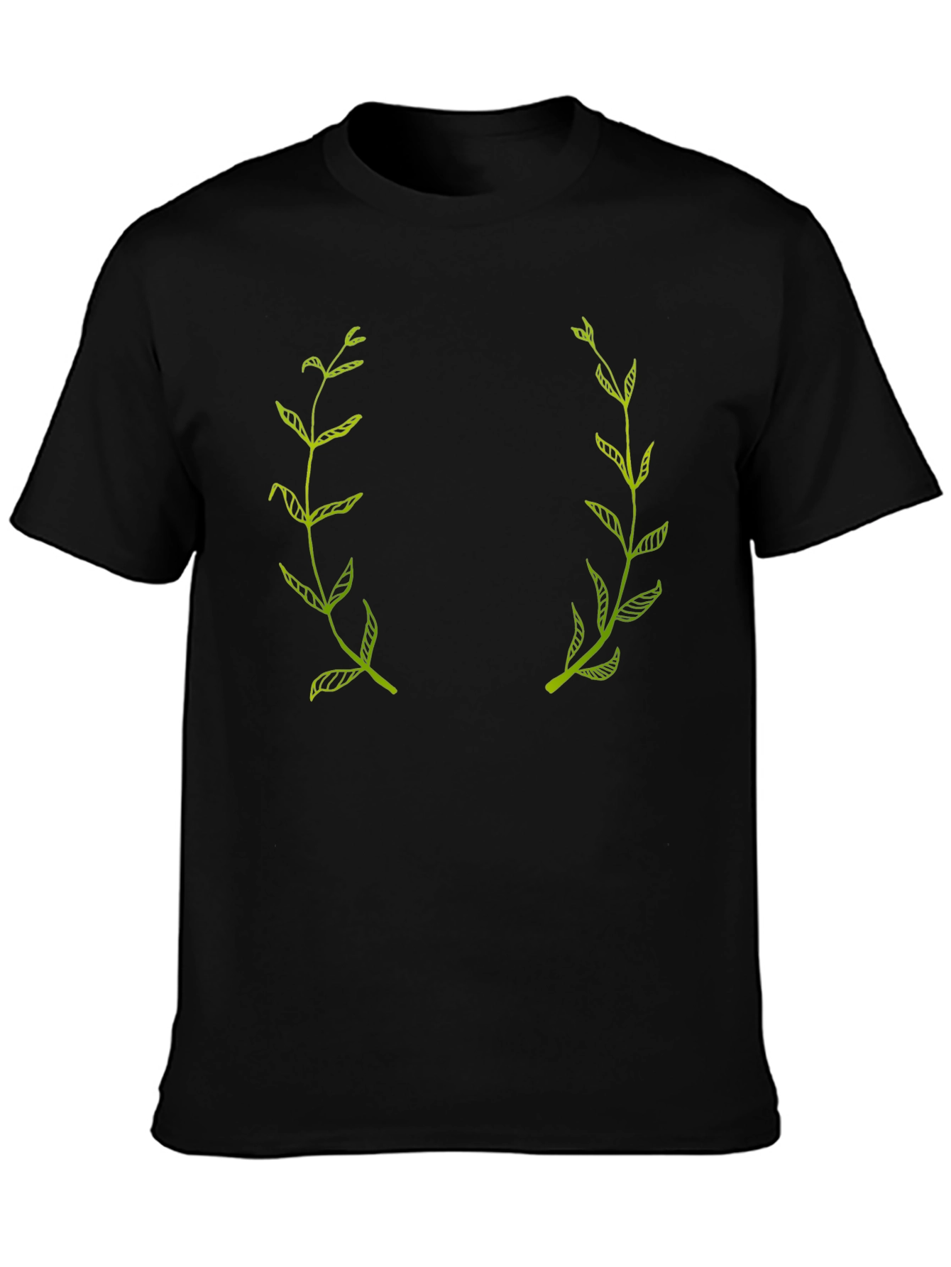 Botanical Laurel Wreath Black Graphic Tee