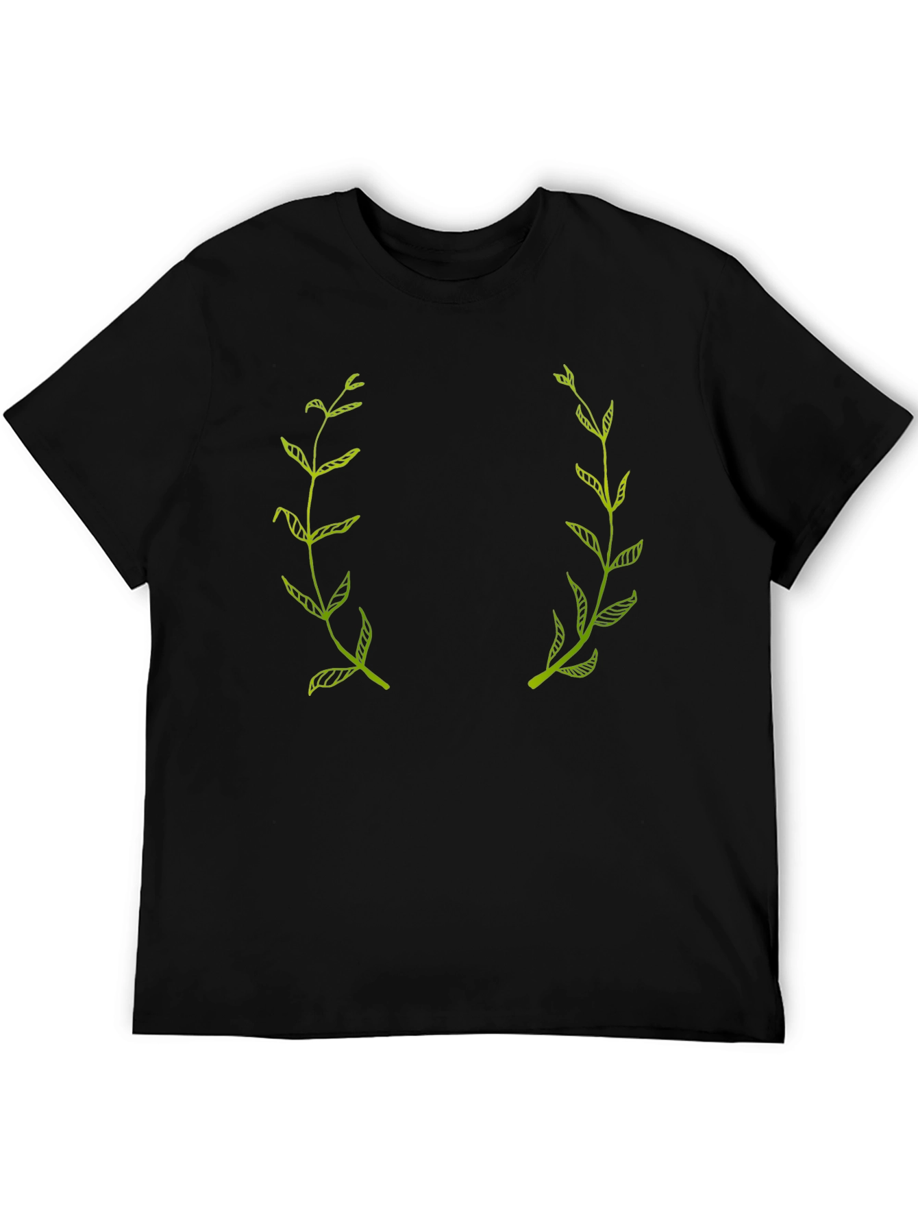 Botanical Laurel Wreath Black Graphic Tee