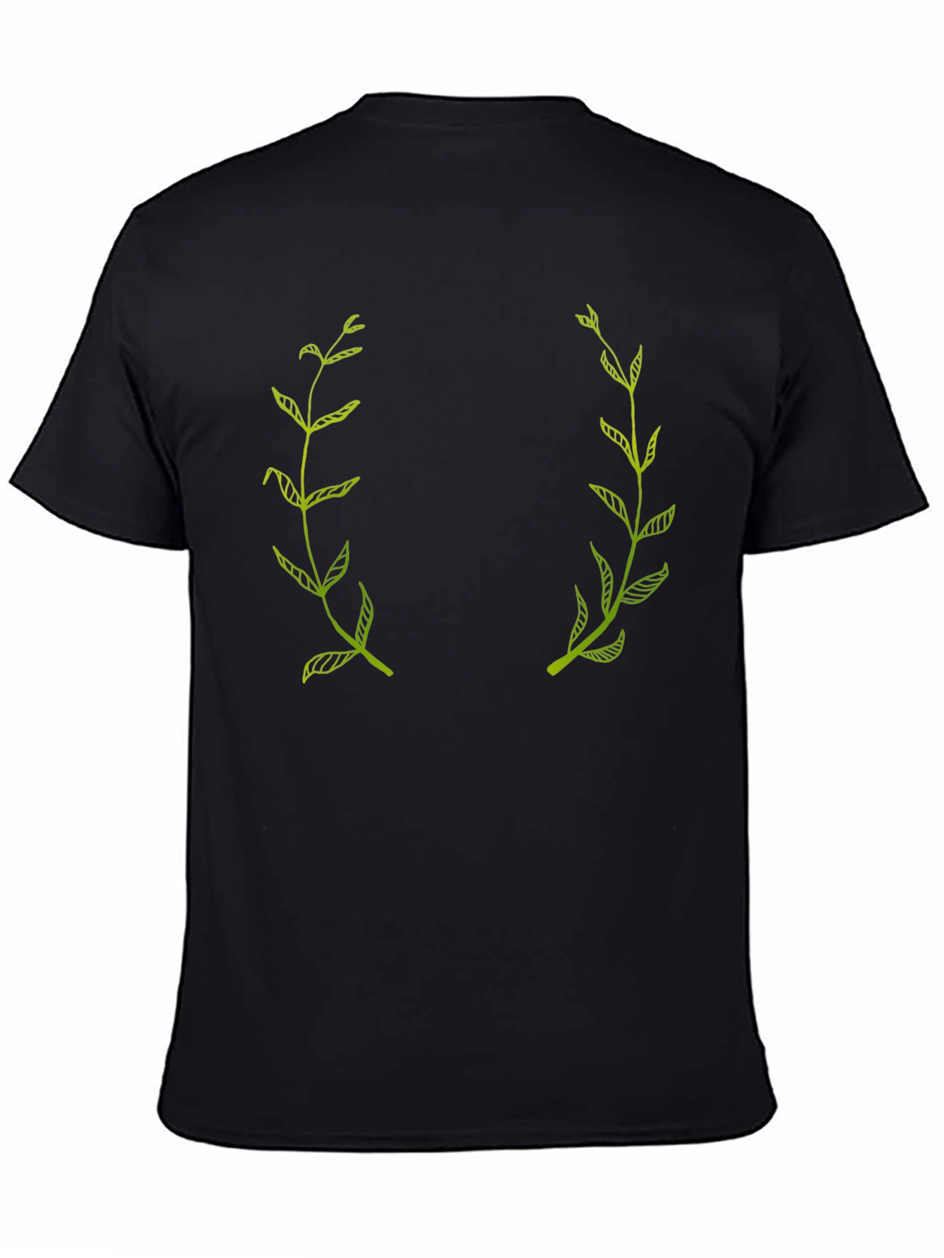 Botanical Laurel Wreath Black Graphic Tee