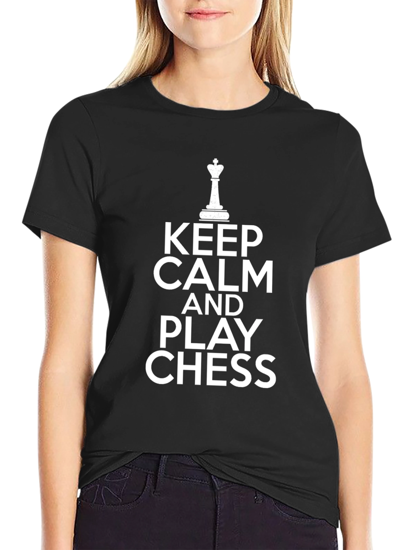 Keep Calm and Play Chess Black T-Shirt