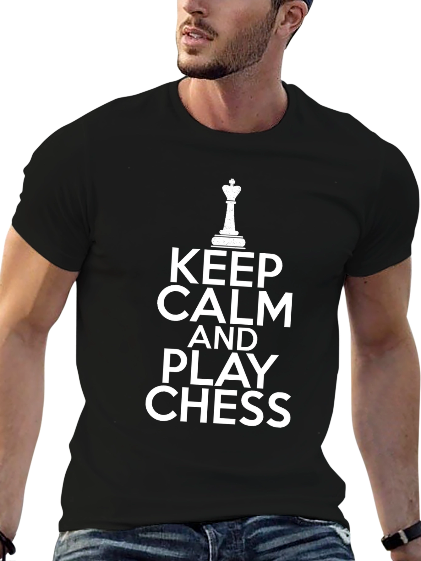 Keep Calm and Play Chess Black T-Shirt