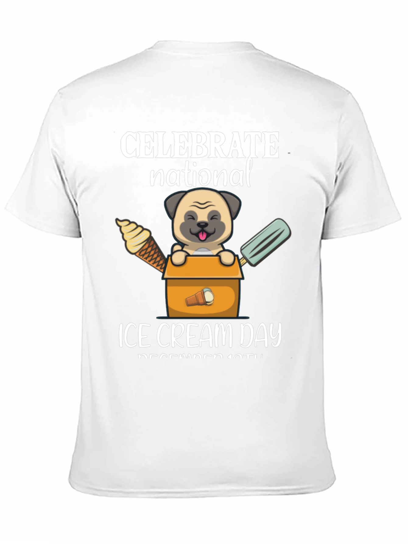 National Ice Cream Day Pug T-Shirt