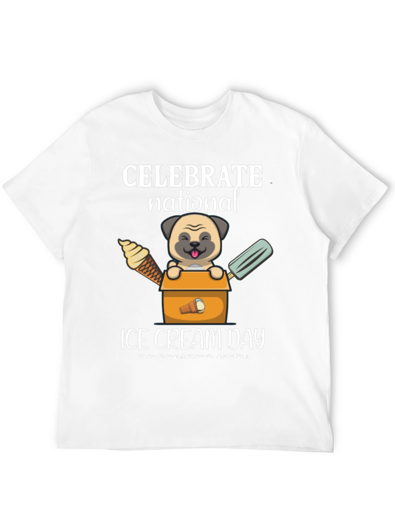 National Ice Cream Day Pug T-Shirt