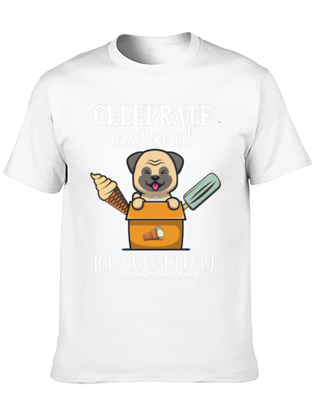 National Ice Cream Day Pug T-Shirt