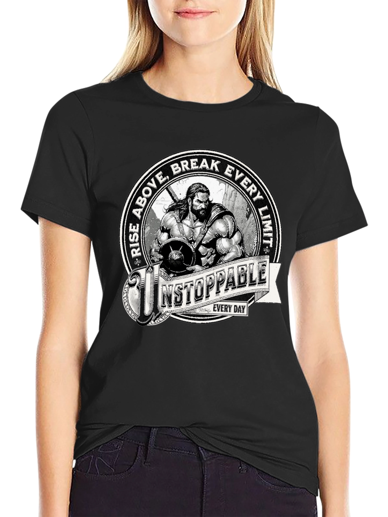 Unstoppable Graphic Print Black T-Shirt
