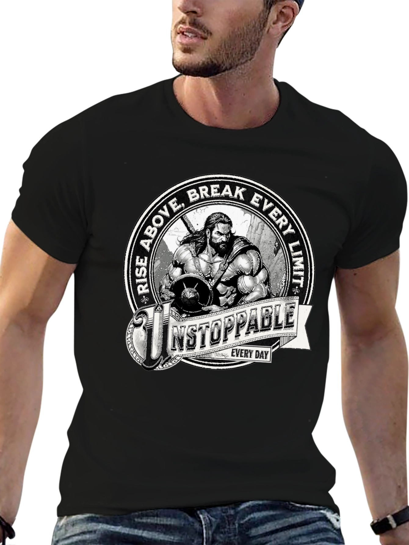 Unstoppable Graphic Print Black T-Shirt