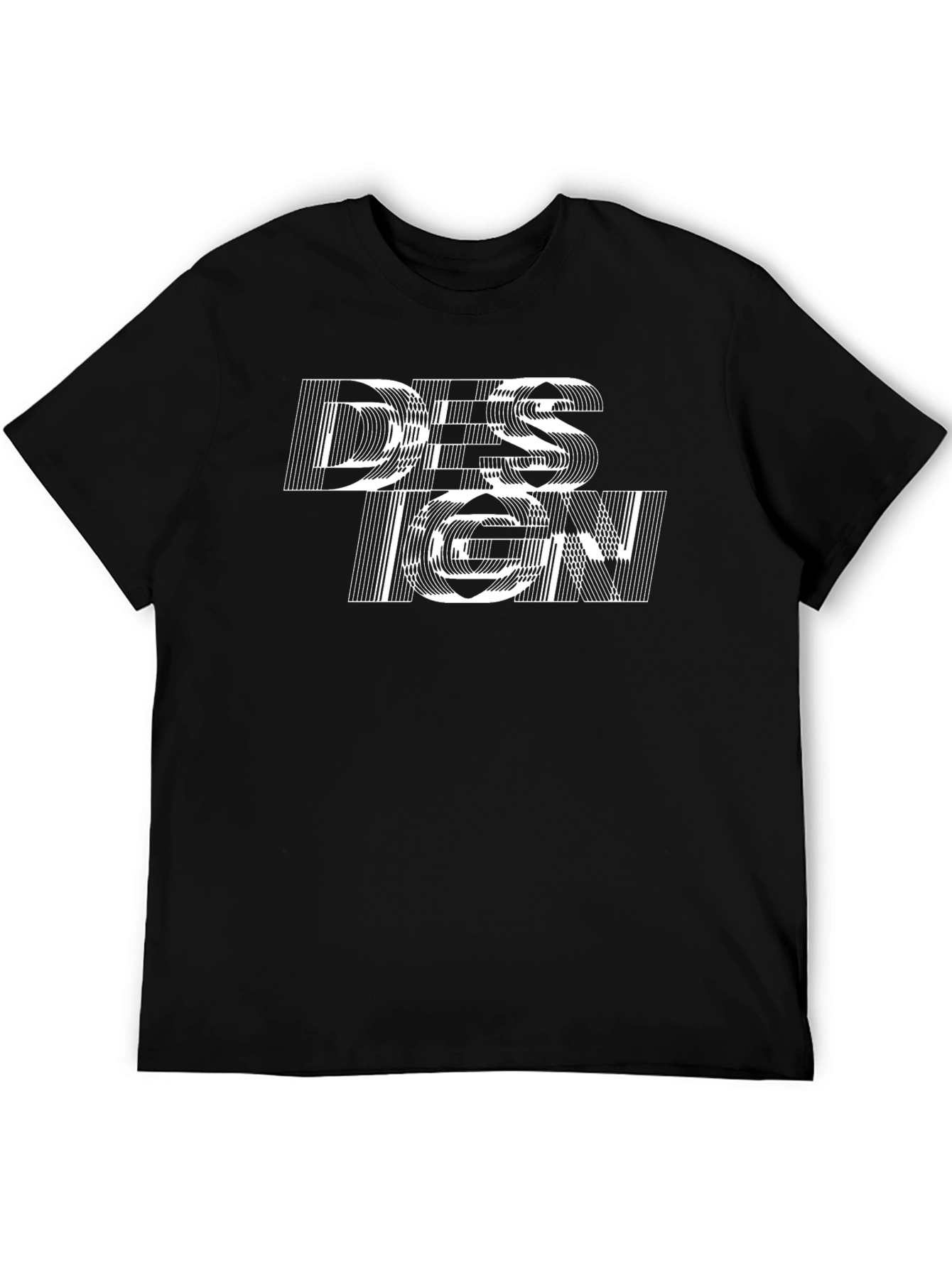 Abstract Design Graphic Black T-Shirt
