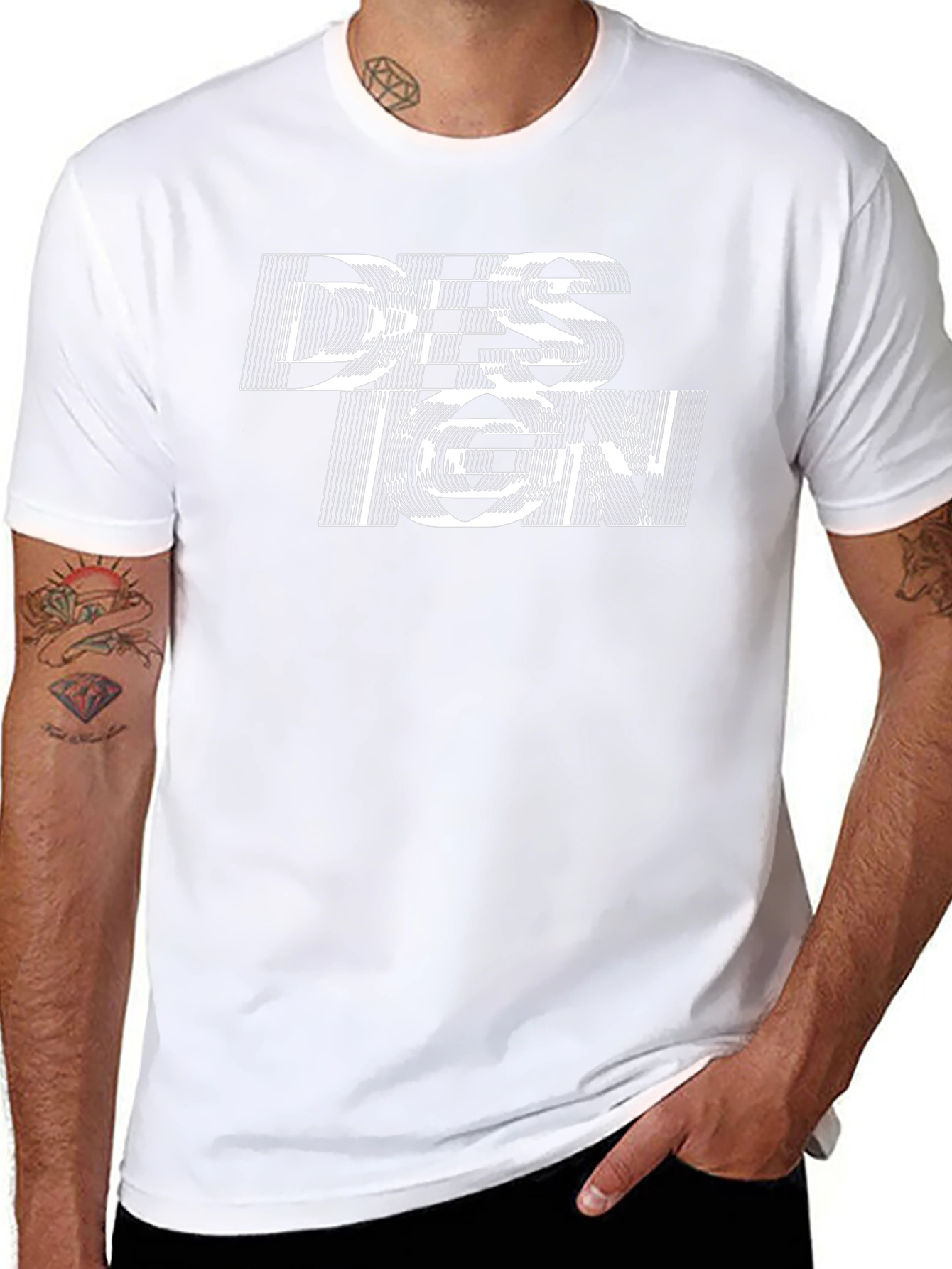 Abstract Design Graphic Black T-Shirt