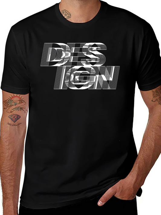 Abstract Design Graphic Black T-Shirt