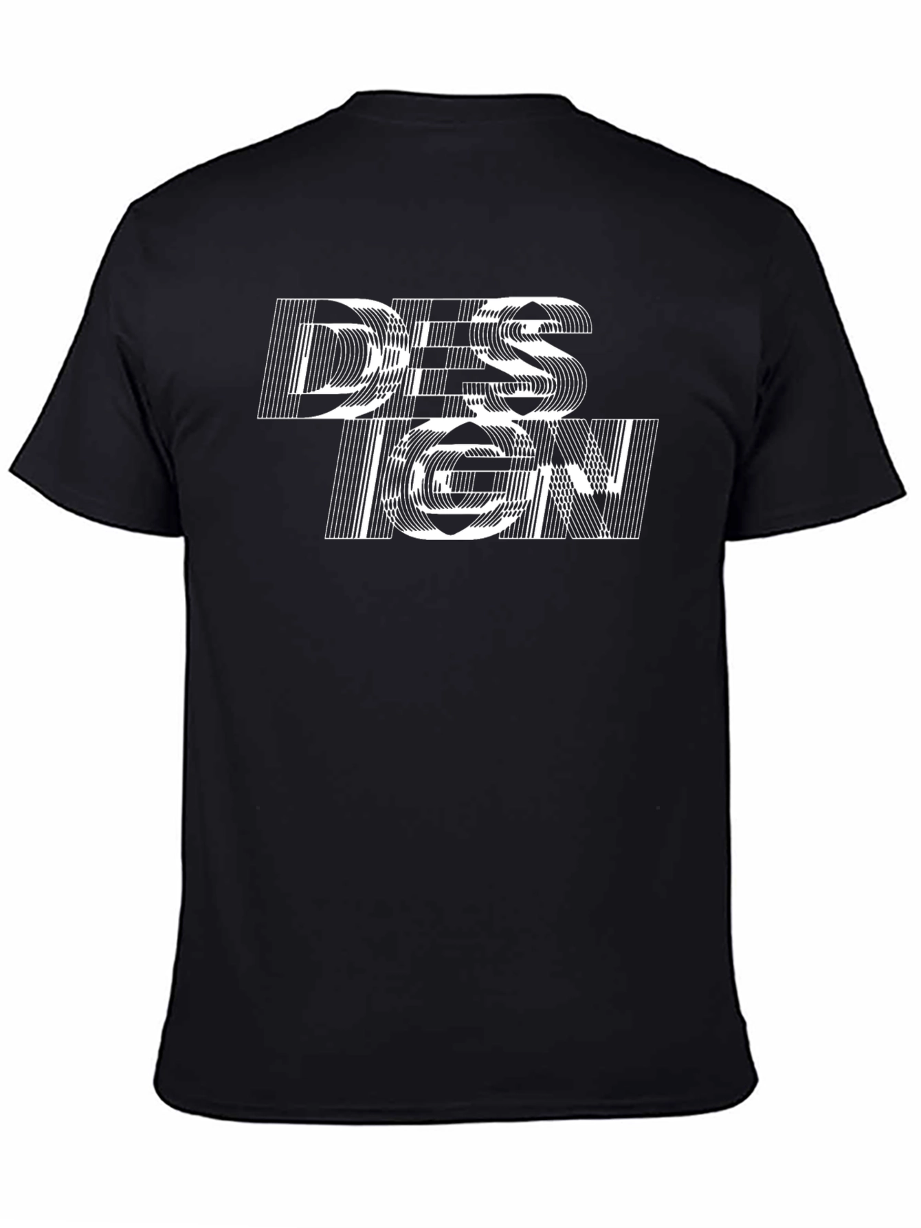 Abstract Design Graphic Black T-Shirt
