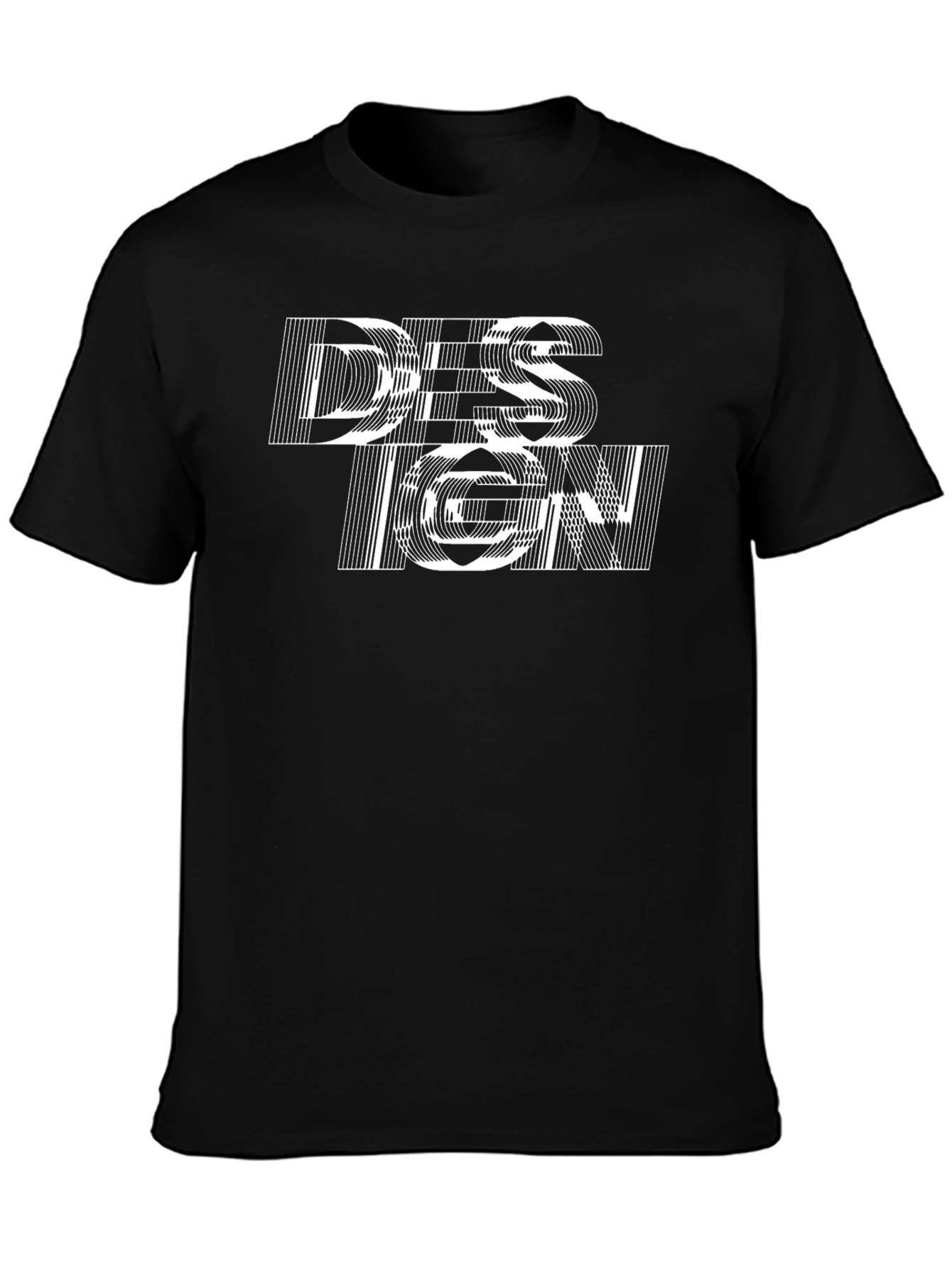 Abstract Design Graphic Black T-Shirt