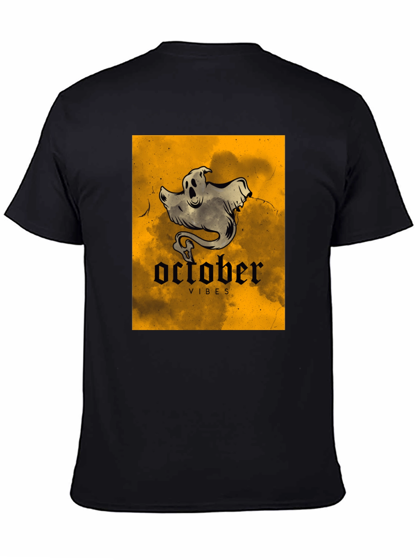 October Vibes Ghost T-Shirt - Spooky Season Apparel