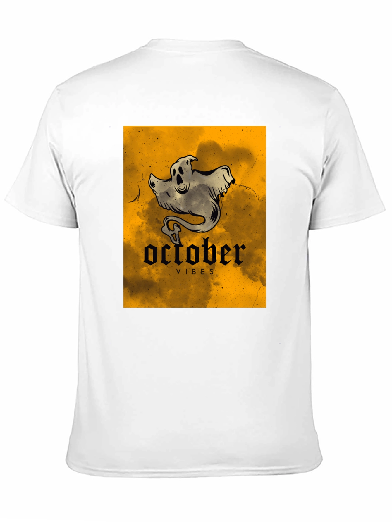 October Vibes Ghost T-Shirt - Spooky Season Apparel