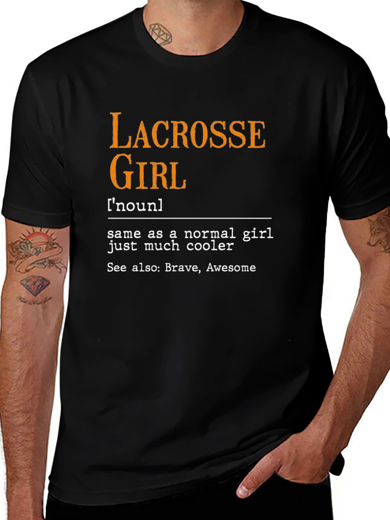 Lacrosse Girl Graphic T-Shirt - Brave & Awesome