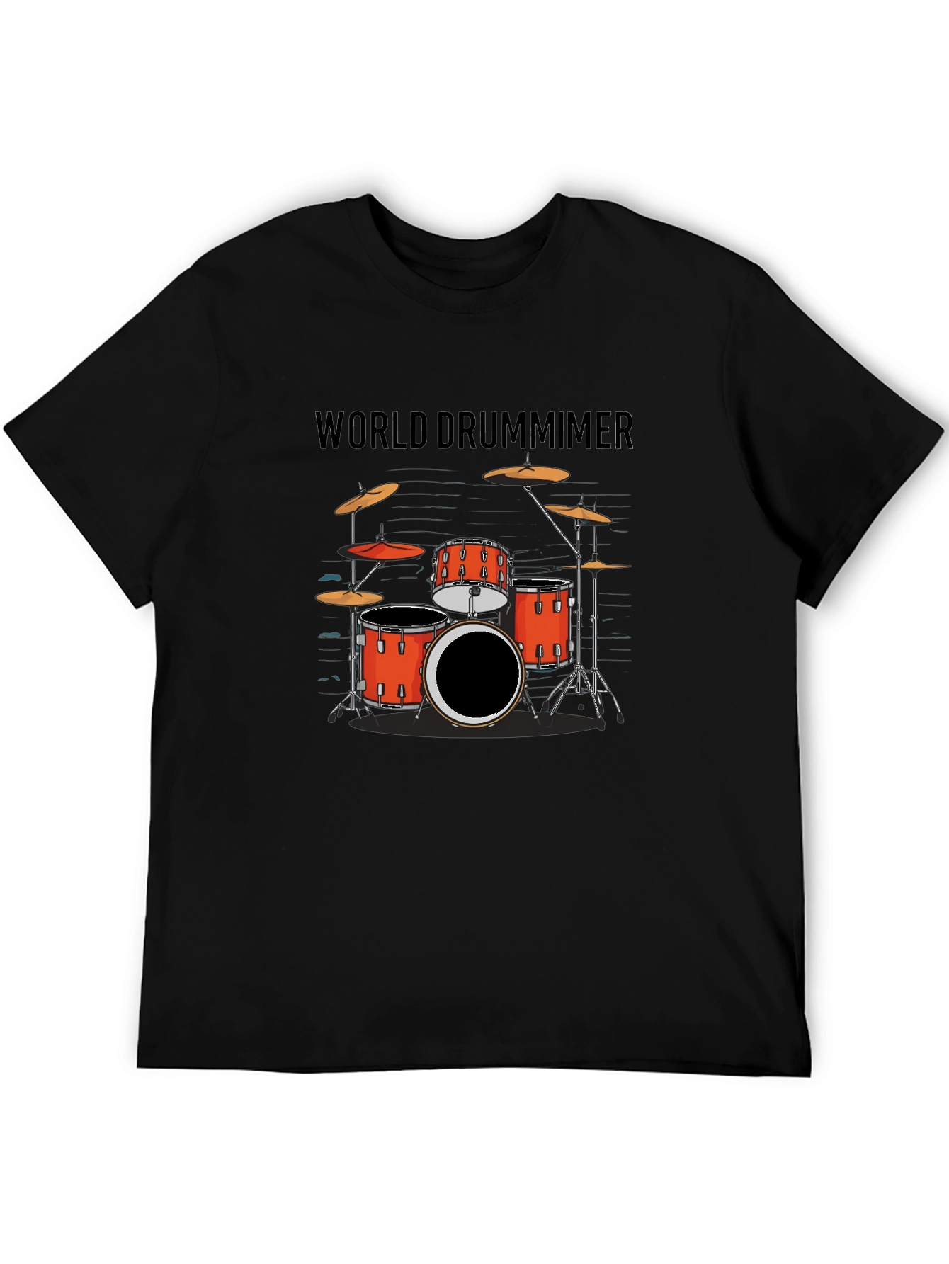 World Drummer Graphic Tee - Black Crewneck