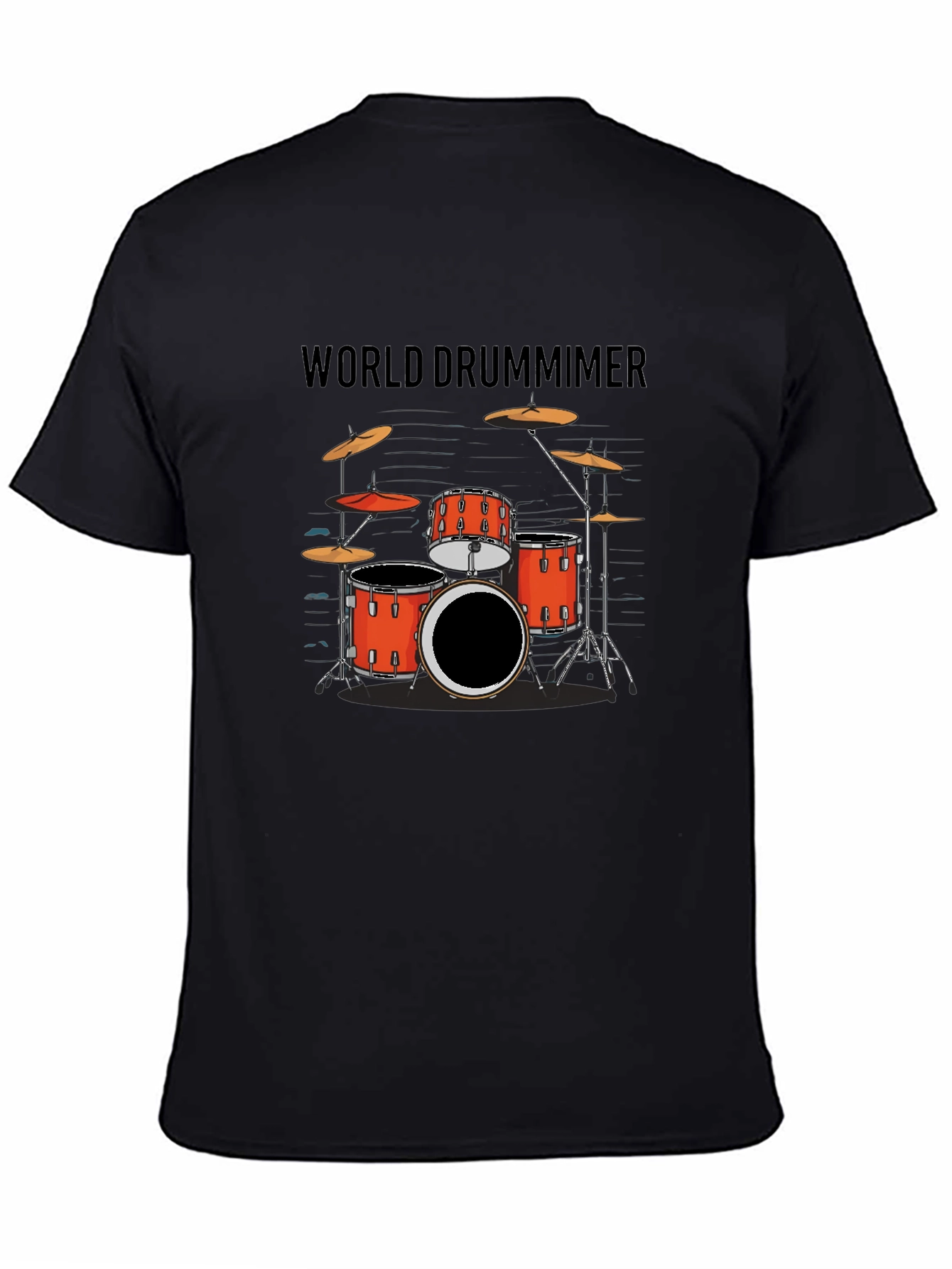 World Drummer Graphic Tee - Black Crewneck