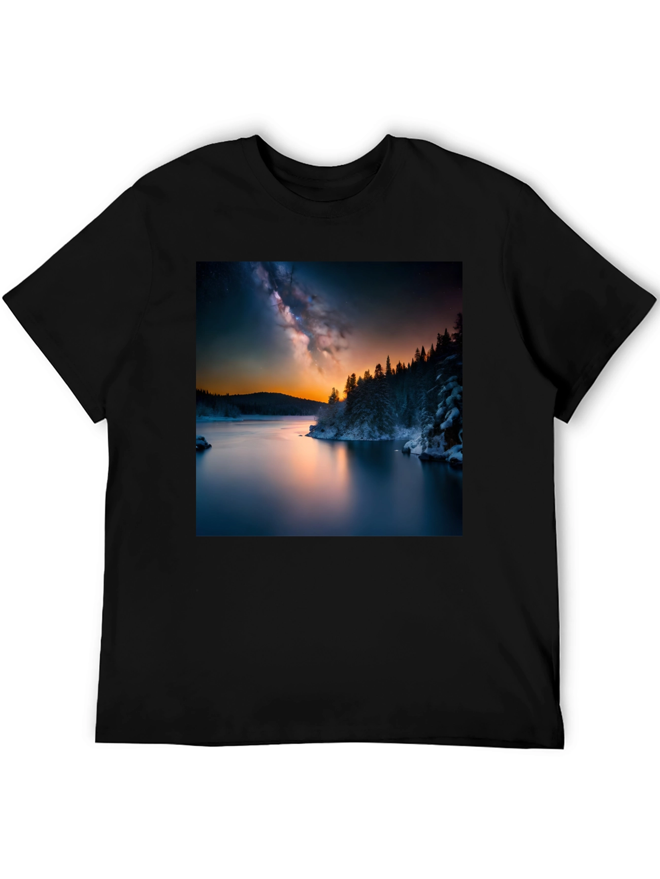 Scenic Lake Galaxy Graphic Tee