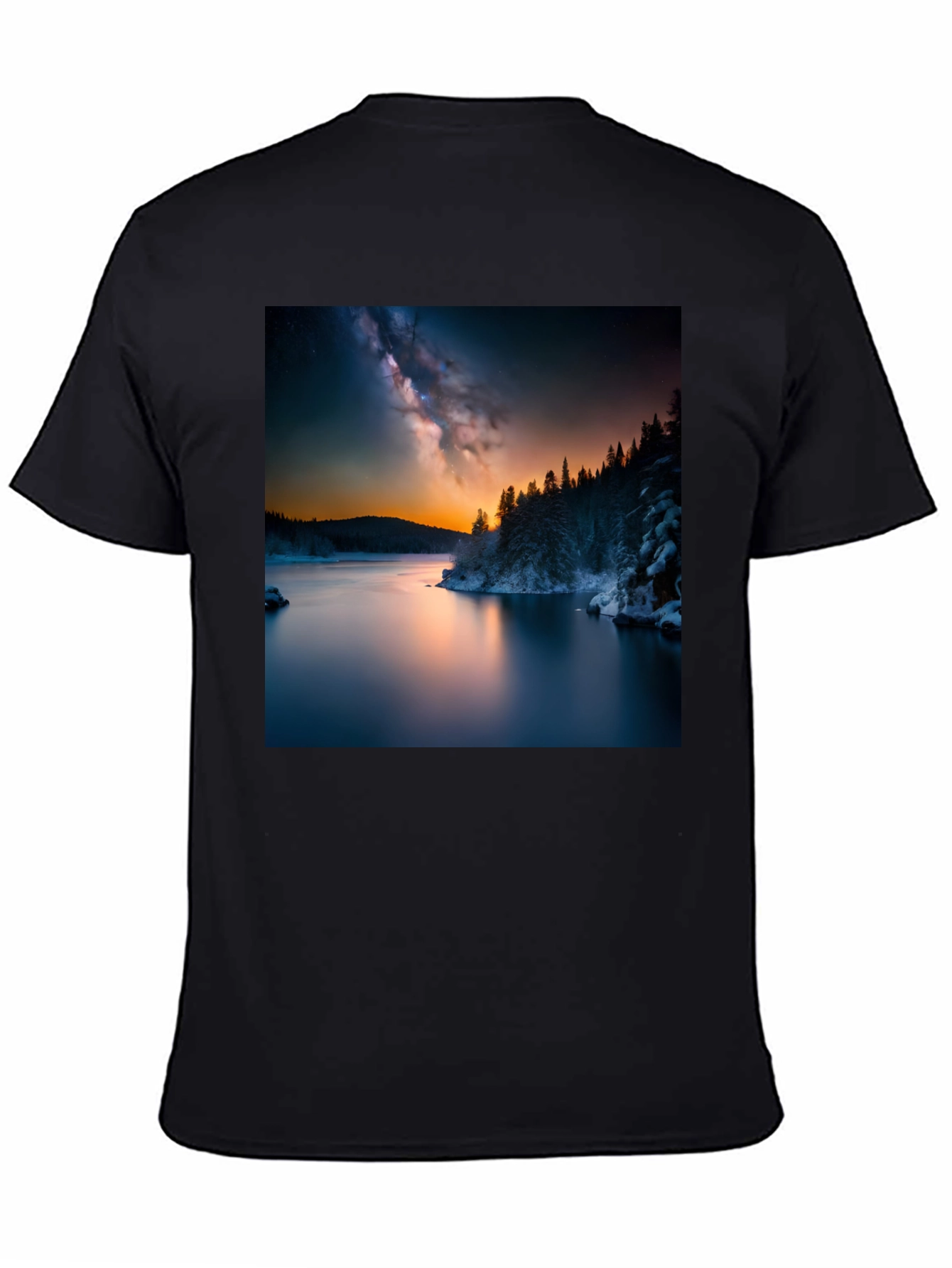 Scenic Lake Galaxy Graphic Tee
