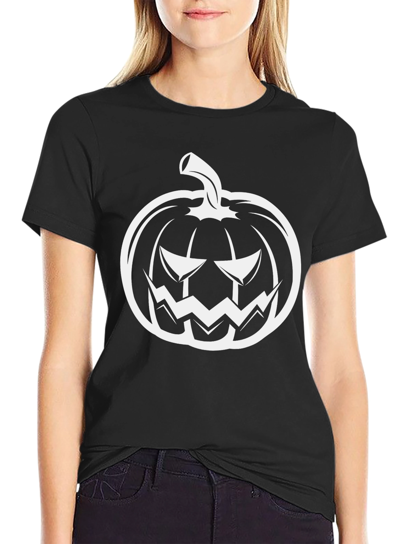 Spooky Pumpkin Graphic Tee - Halloween Shirt