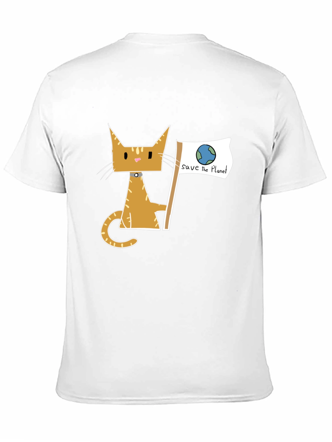 Save the Planet Cat Graphic Tee - Eco Friendly