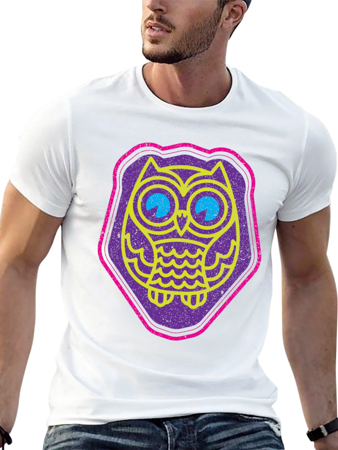 Retro Owl Graphic Tee - Cool Novelty T-Shirt