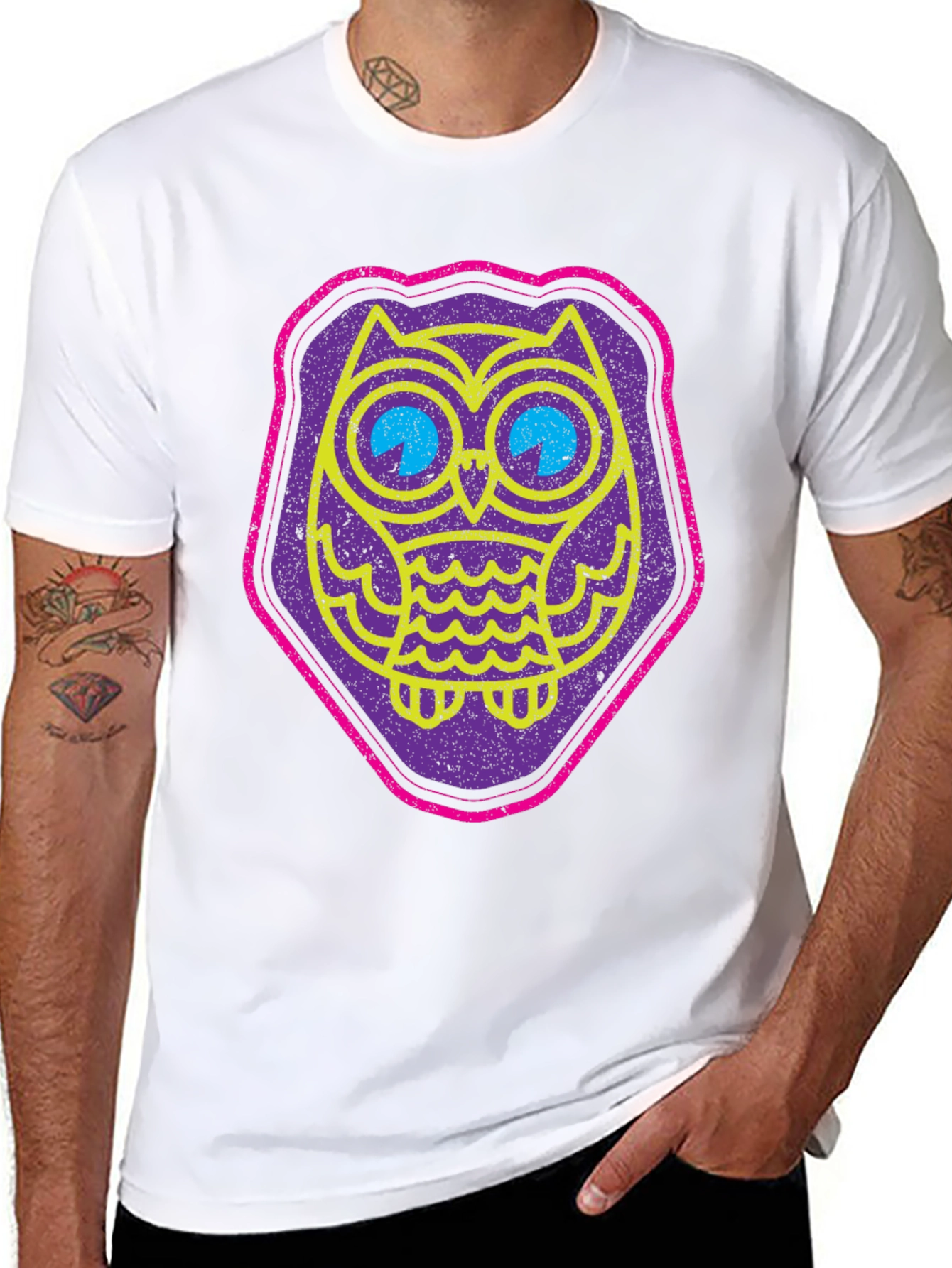 Retro Owl Graphic Tee - Cool Novelty T-Shirt