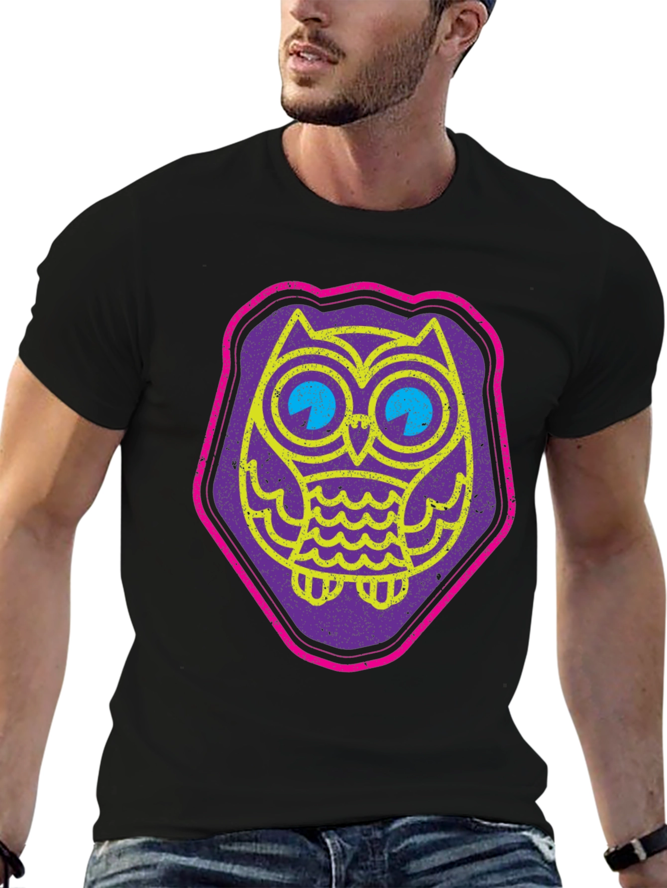 Retro Owl Graphic Tee - Cool Novelty T-Shirt