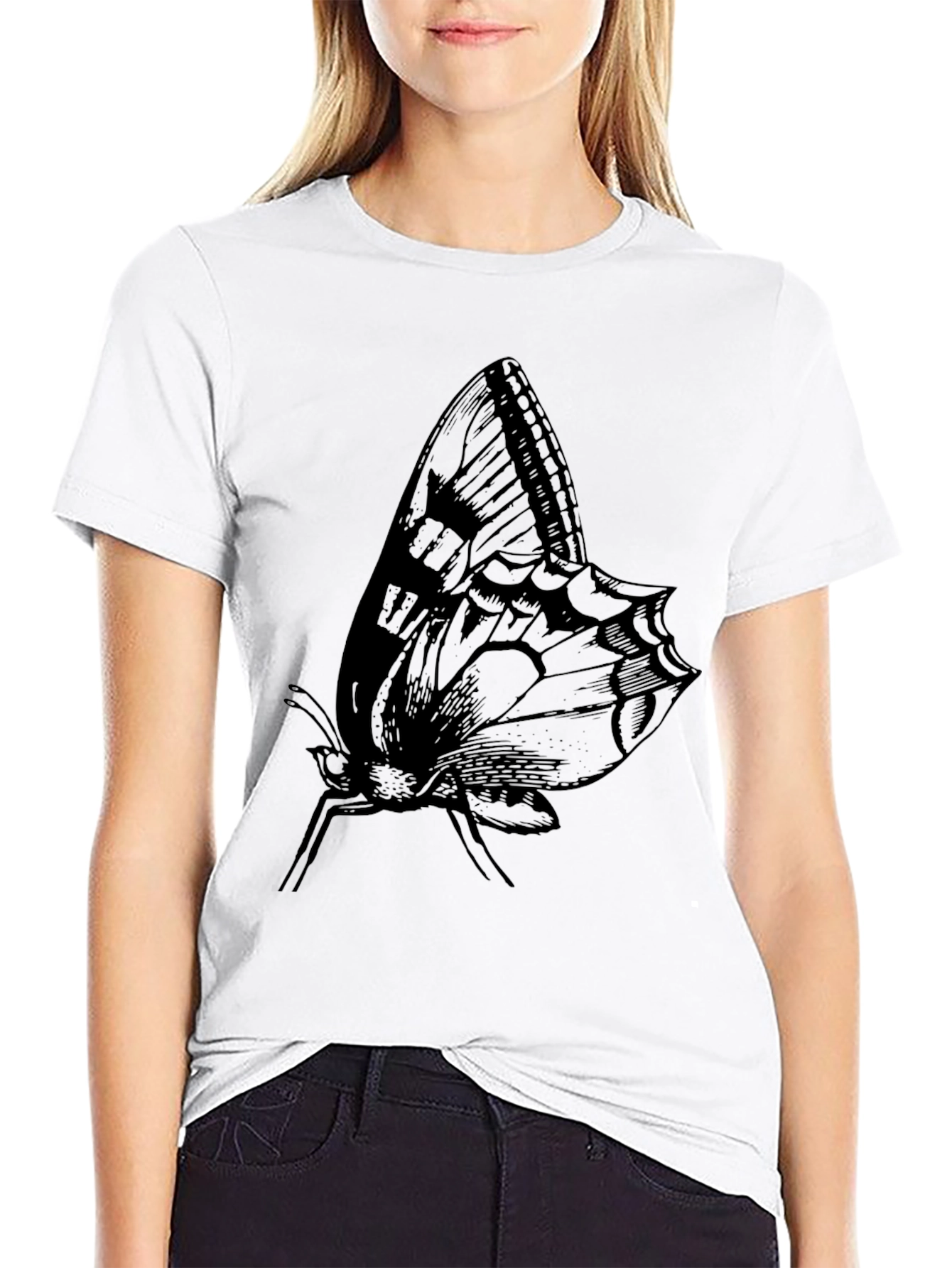 Butterfly Graphic Black T-Shirt