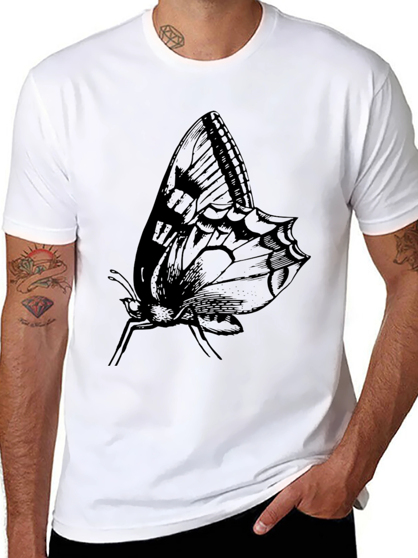 Butterfly Graphic Black T-Shirt