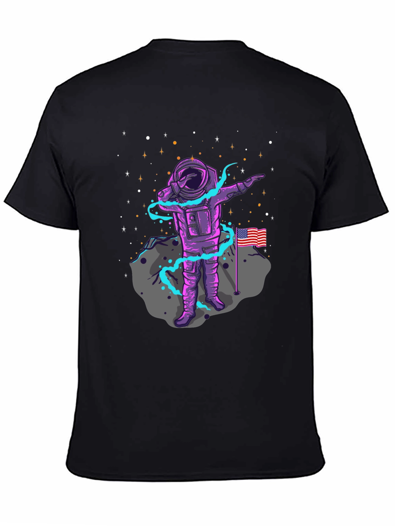 Astronaut Dabbing USA Flag Graphic Tee