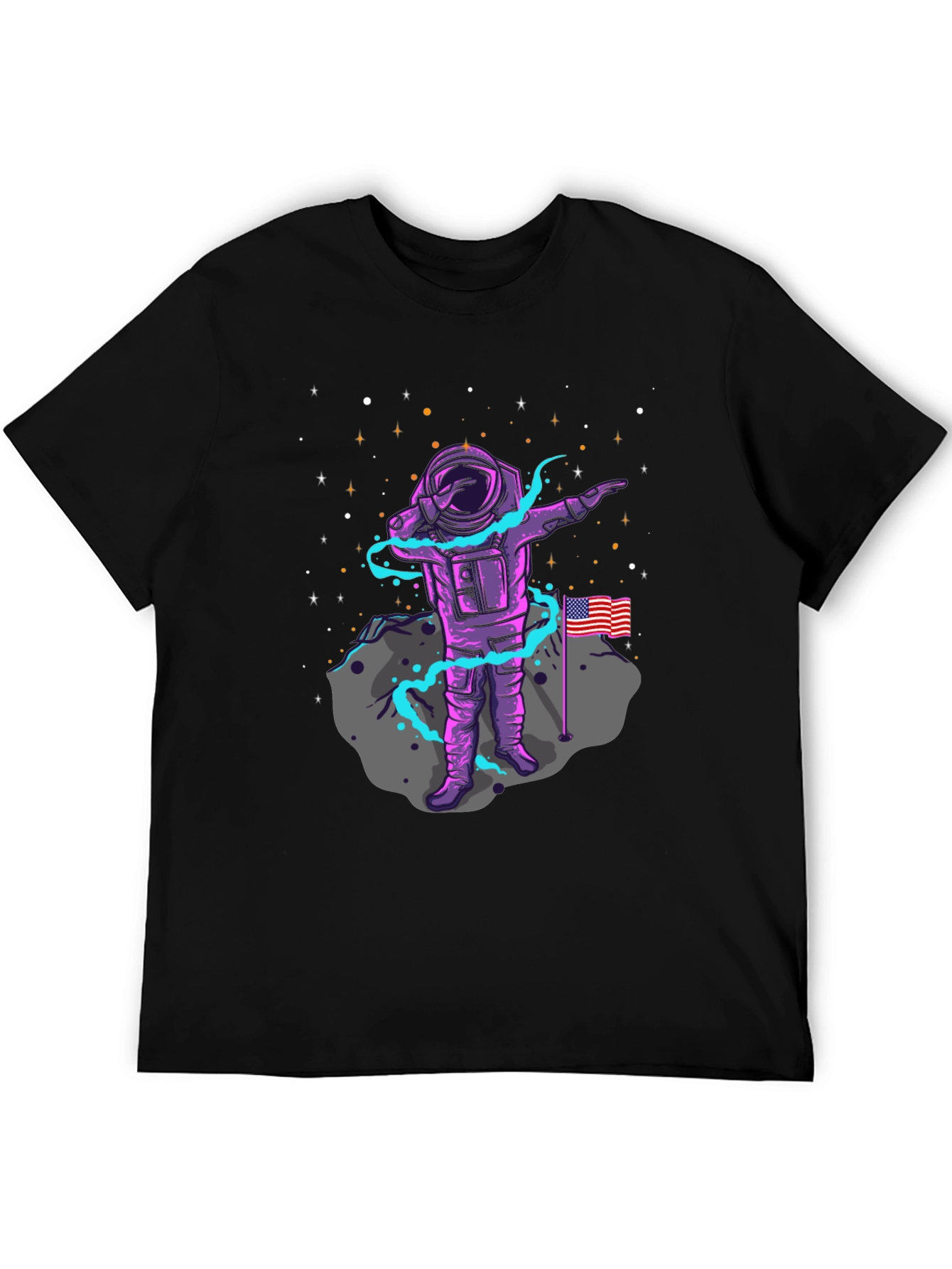 Astronaut Dabbing USA Flag Graphic Tee