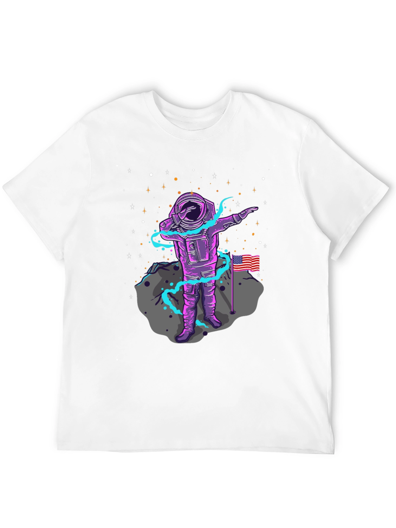 Astronaut Dabbing USA Flag Graphic Tee