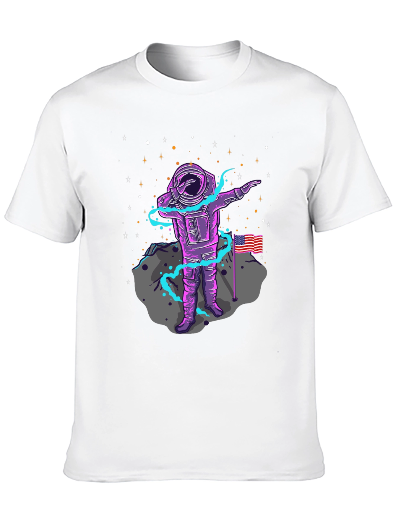 Astronaut Dabbing USA Flag Graphic Tee