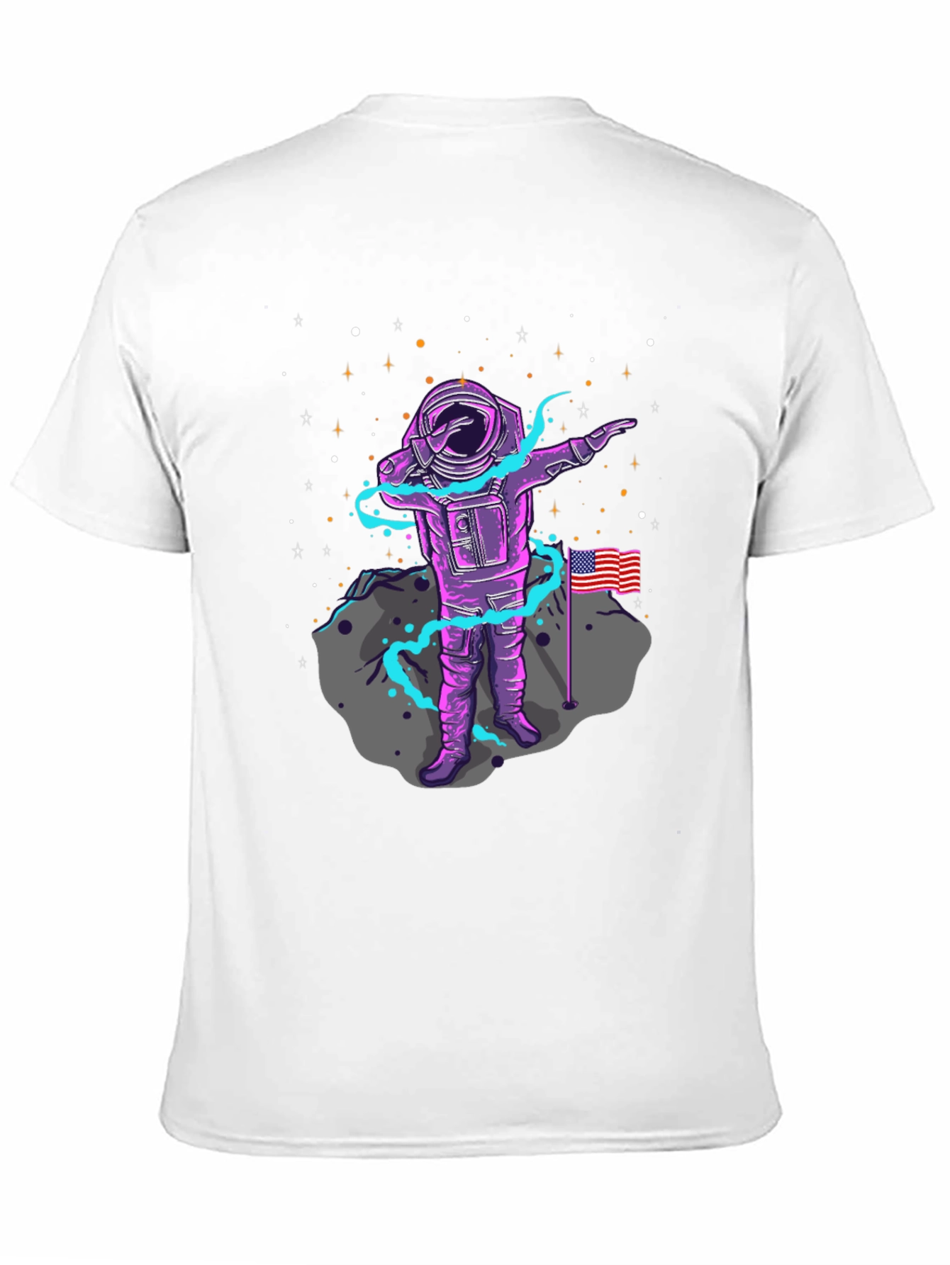 Astronaut Dabbing USA Flag Graphic Tee