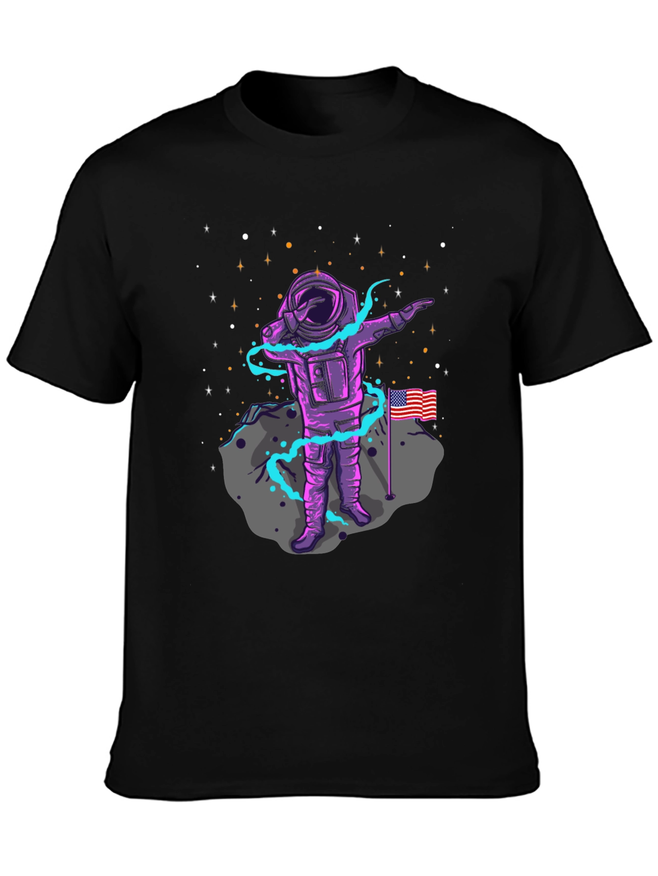 Astronaut Dabbing USA Flag Graphic Tee