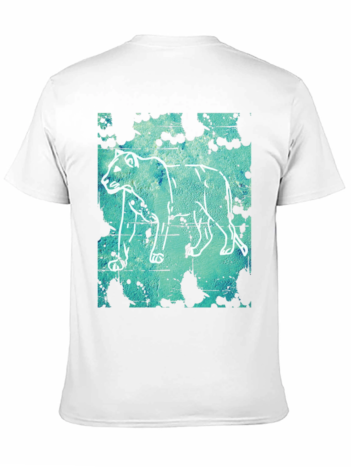 Abstract Lion Graphic Print T-Shirt - Mens Casual Tee