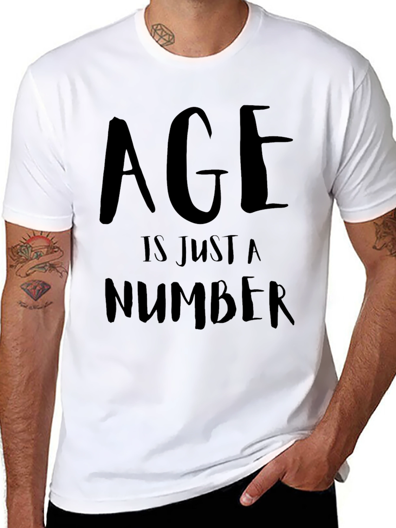 Age Is Just a Number Black Graphic Tee