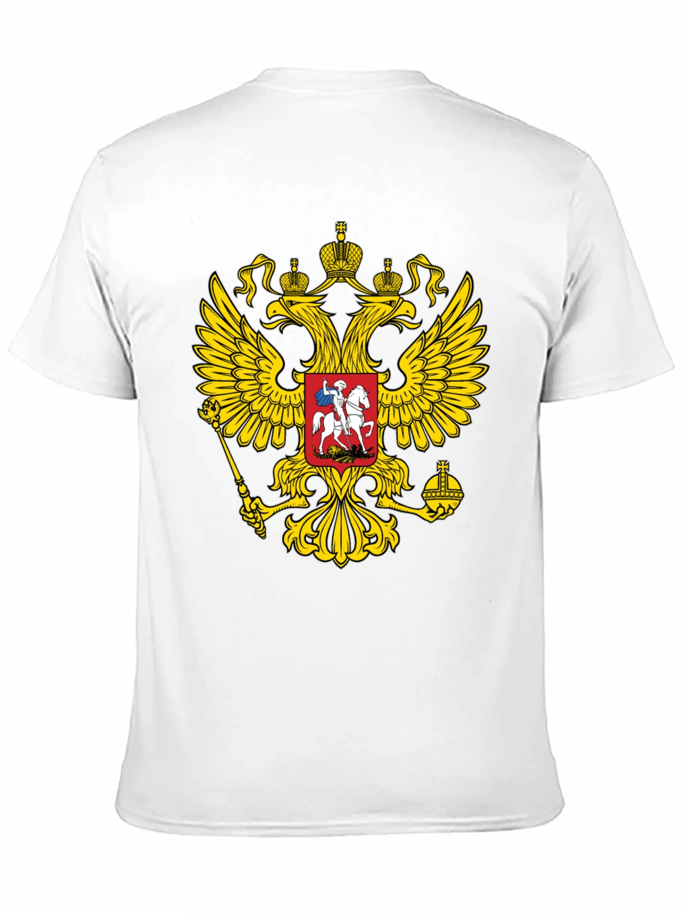 Black T-Shirt with Russian Coat of Arms