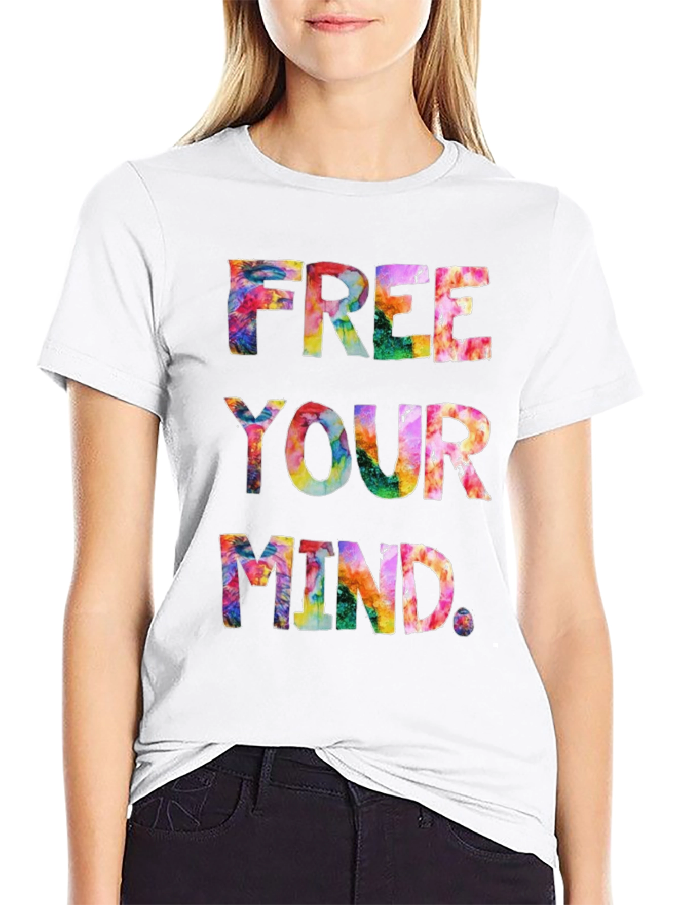 Free Your Mind Tie-Dye Graphic T-Shirt