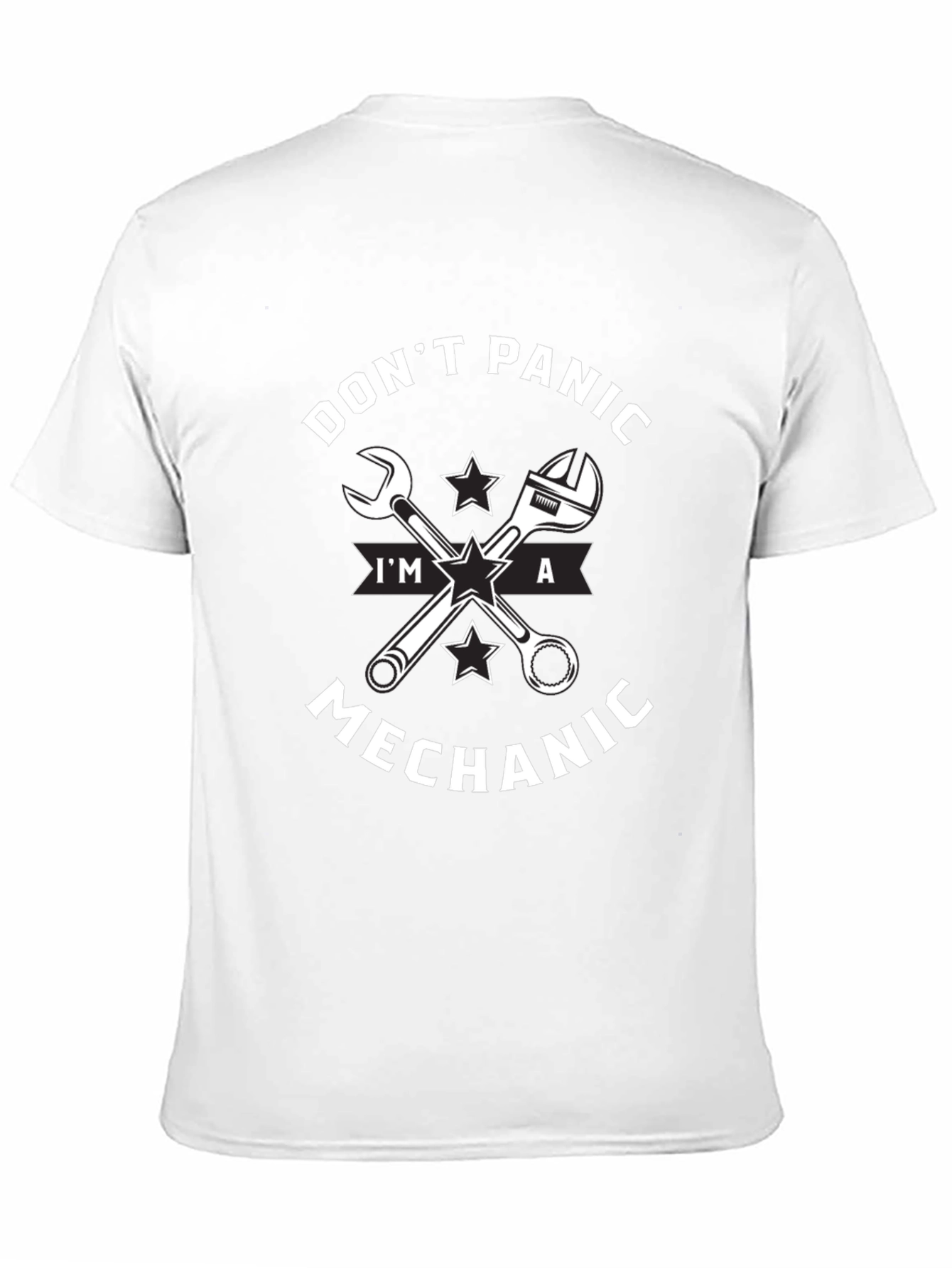 Dont Panic Im a Mechanic Black T-Shirt