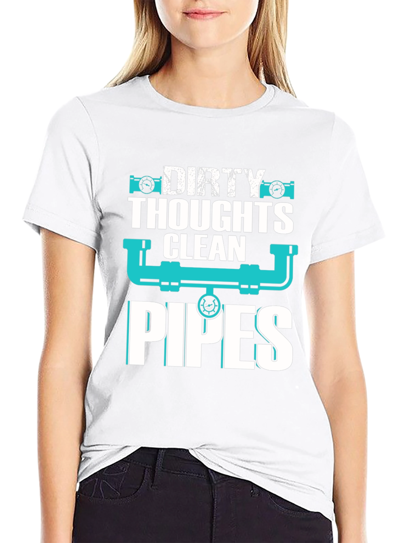 Dirty Thoughts Clean Pipes Graphic Tee