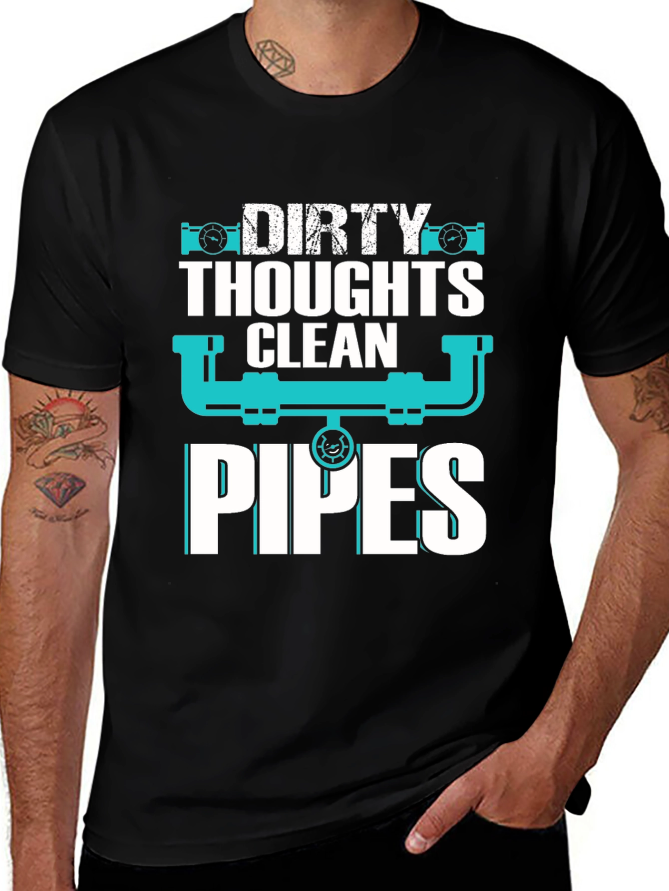 Dirty Thoughts Clean Pipes Graphic Tee