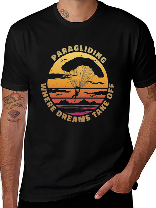 Paragliding Where Dreams Take Off Graphic T-Shirt