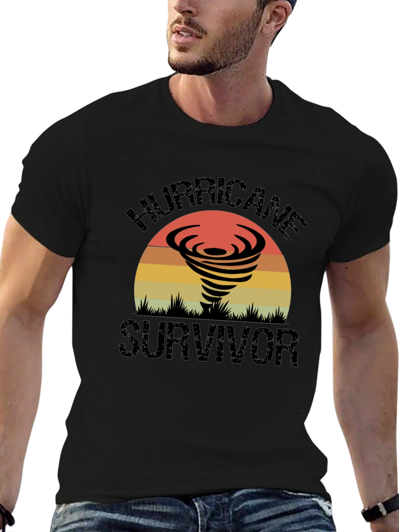 Hurricane Survivor Graphic Tee - Retro Design