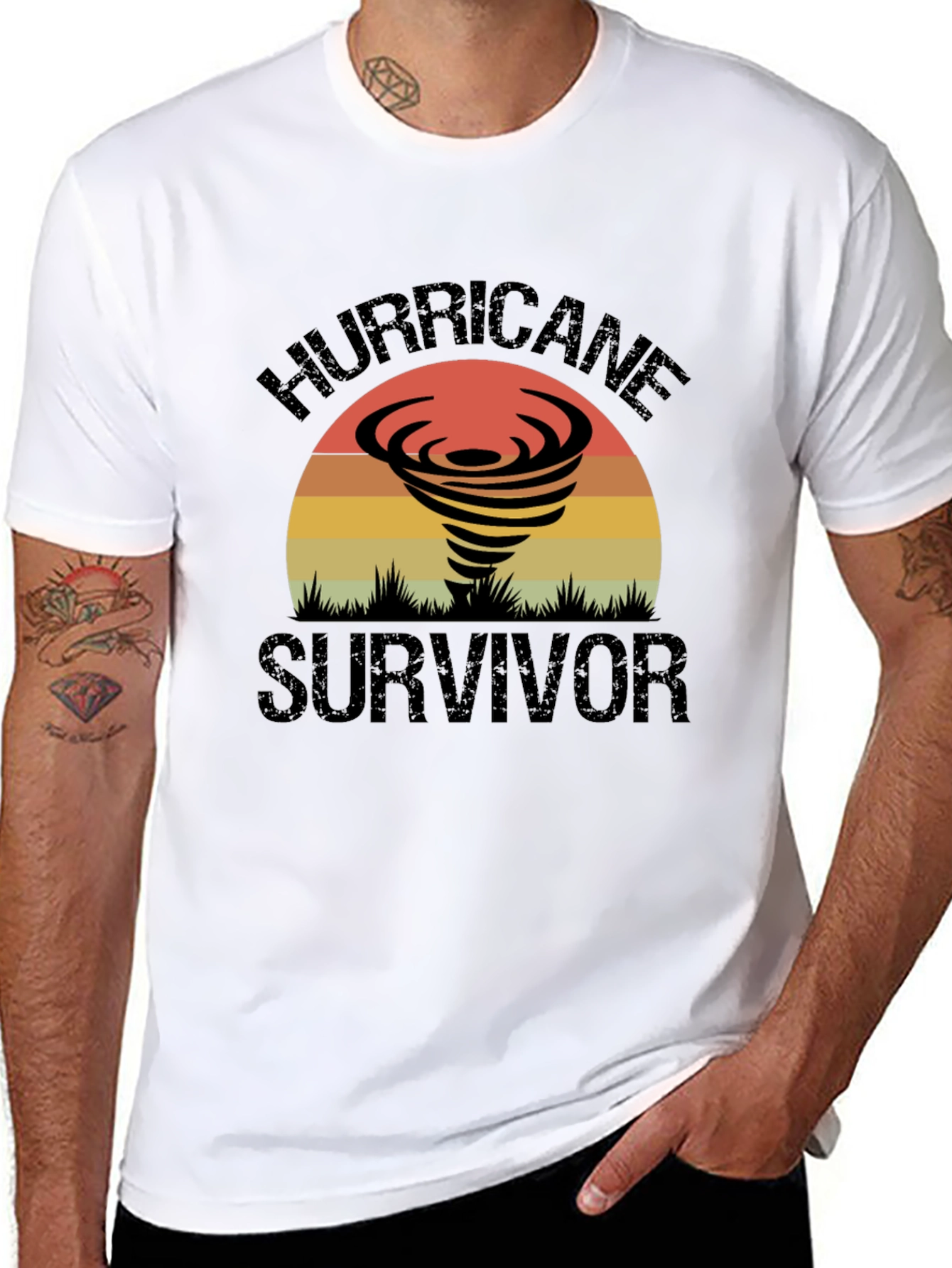 Hurricane Survivor Graphic Tee - Retro Design