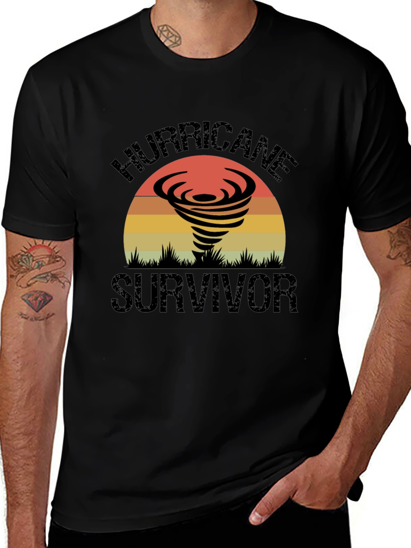 Hurricane Survivor Graphic Tee - Retro Design
